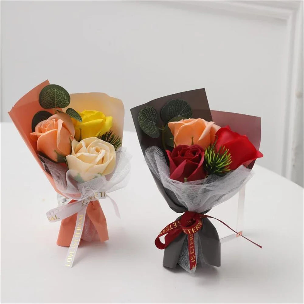 Small bouquet of artificial rose wines for decorative saint-valentine