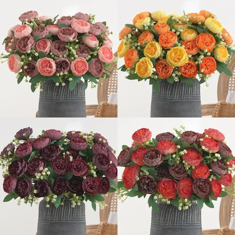 Artificial silk peonies flowers for wedding floral decoration - view 3