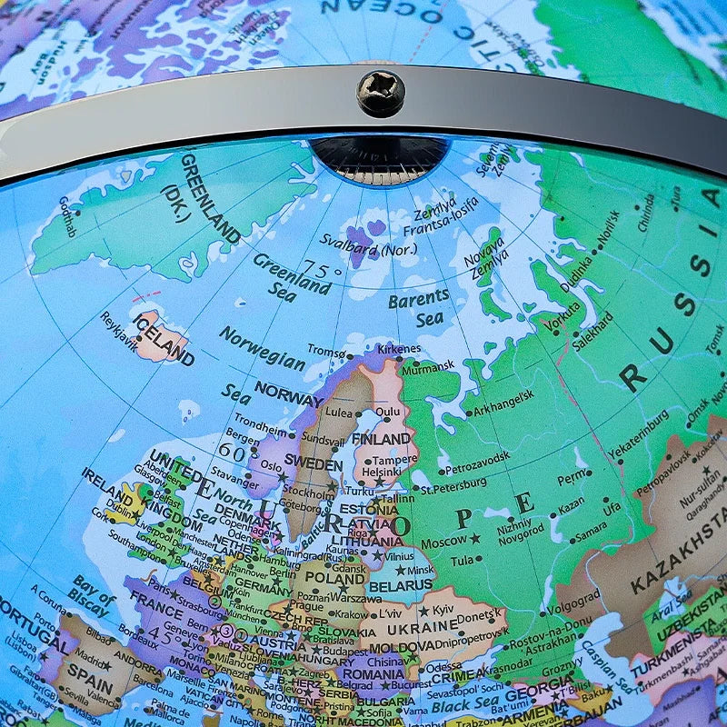 Globe rotating educational light in English for geography - view 4