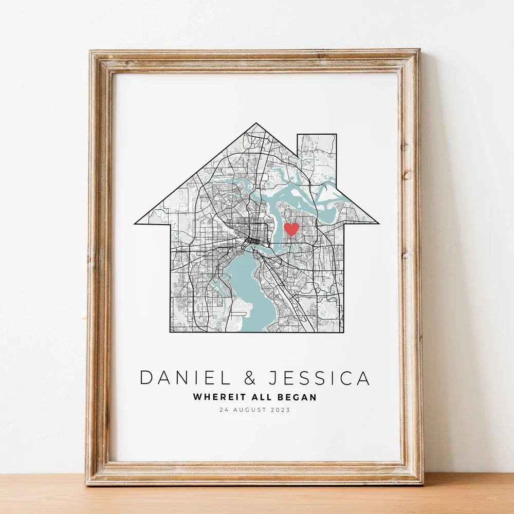 Personalized City Map Romantic Gift, Timeless Memory Design - view 5