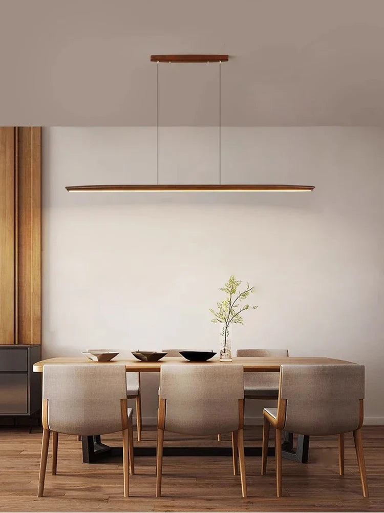 Hanging chandelier in trendy design wood dimmable for modern interior