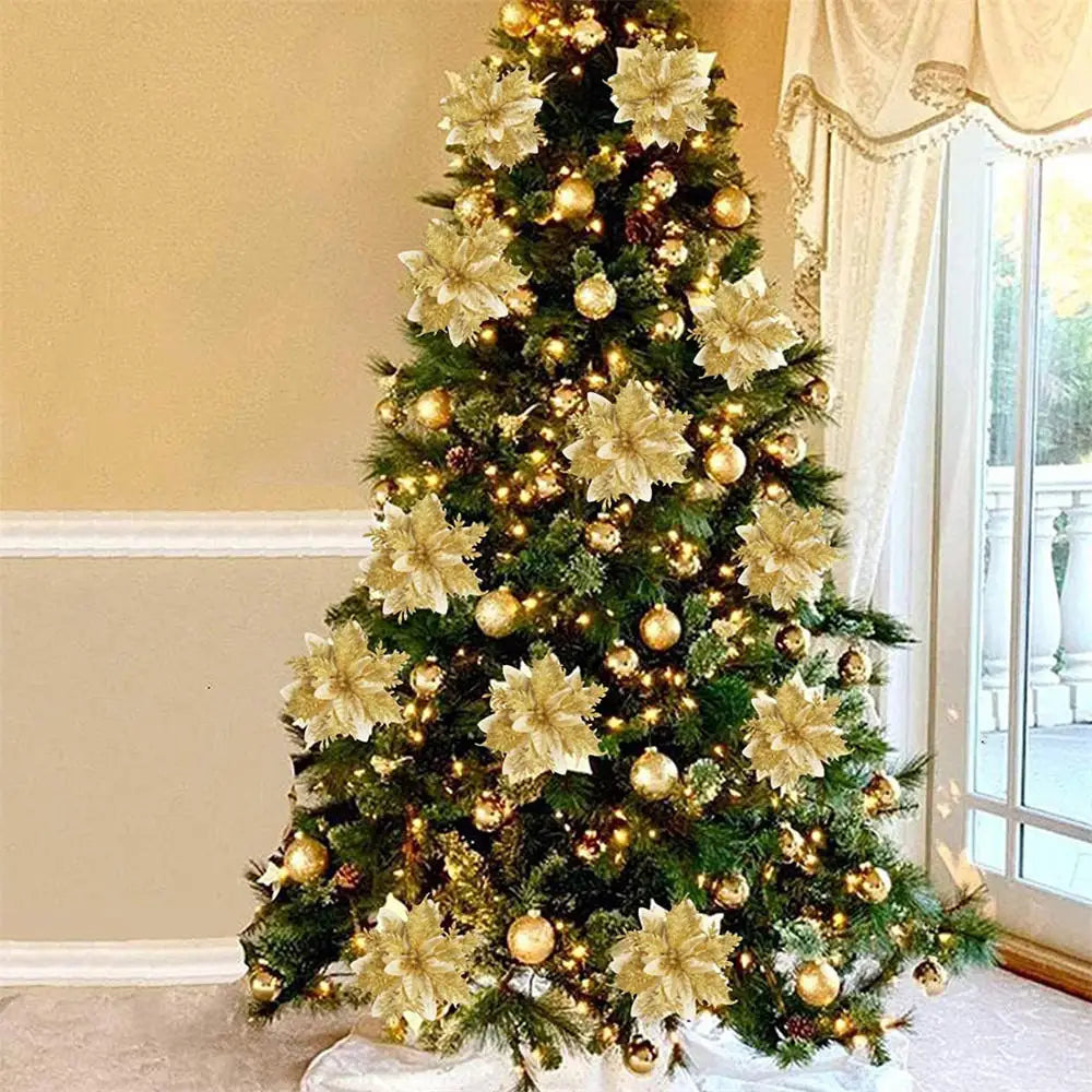 Hanging decoration glittery flower for Christmas tree - view 4