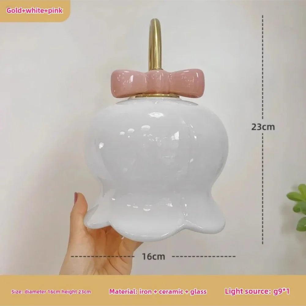 Single led wall sconce with knot for creative wall decoration - C / Warm Light