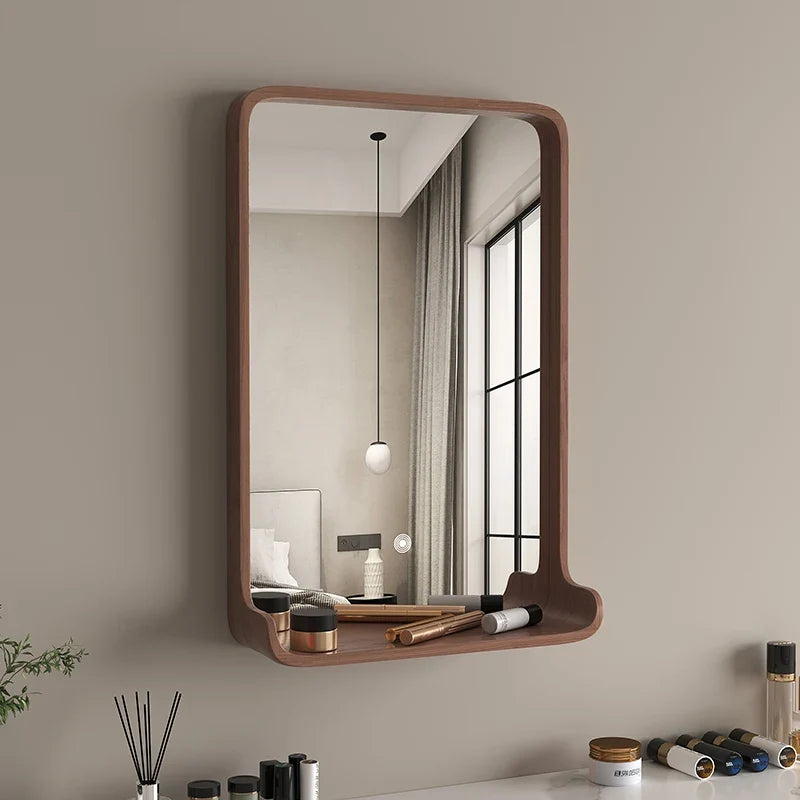 Solid wood mirror with led lighting and wall mounting - view 2