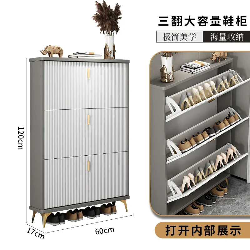 Modern multilayer shoe cabinet for optimal storage - 60x17x120cm