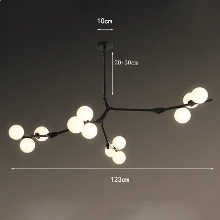 Modern pendant light interior lighting minimalist design dimmable decorative - Black 12 Heads / Warm White