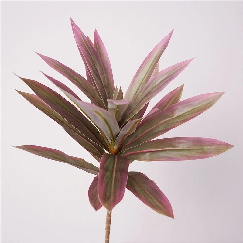 Tropical pot plant with palm and decorative bamboo - 63cm-Purple