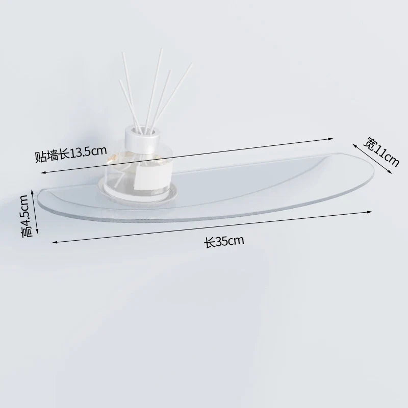 Acrylic floating shelf for modern invisible storage - 35x11cm 3