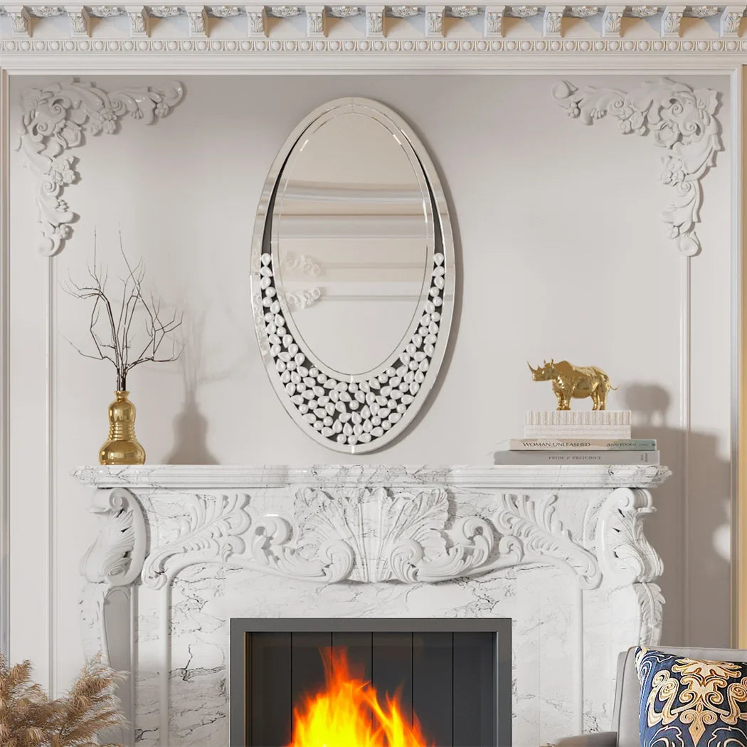 Oval decorative mirror in tear shape for interior - view 3