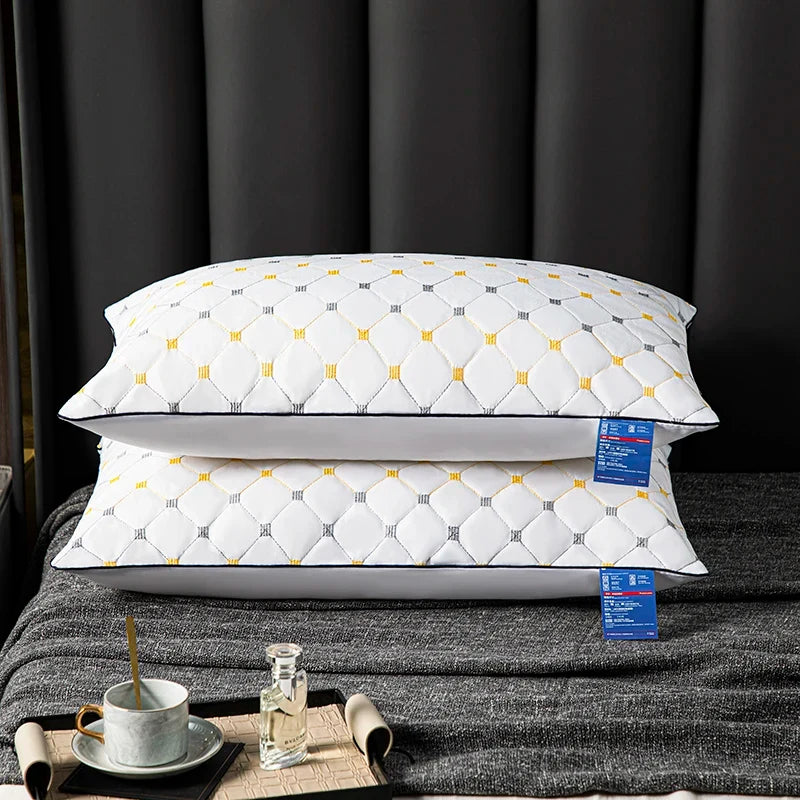 1pc Soft and Supportive White Pillow, Simple Polyester Rectangular Neck Pillow for Home and Hotel,18.9x29.13In - view 6