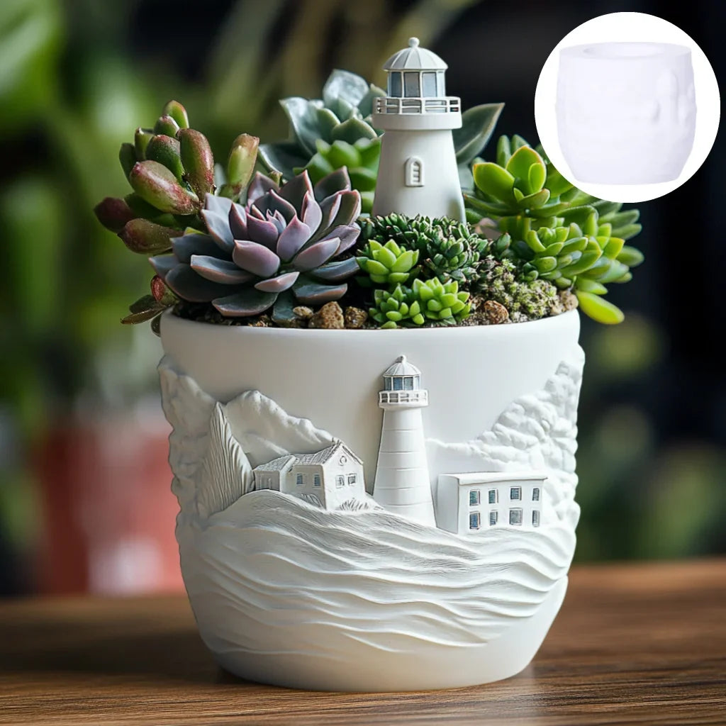 Silicone mould for flower pot and decorative storage