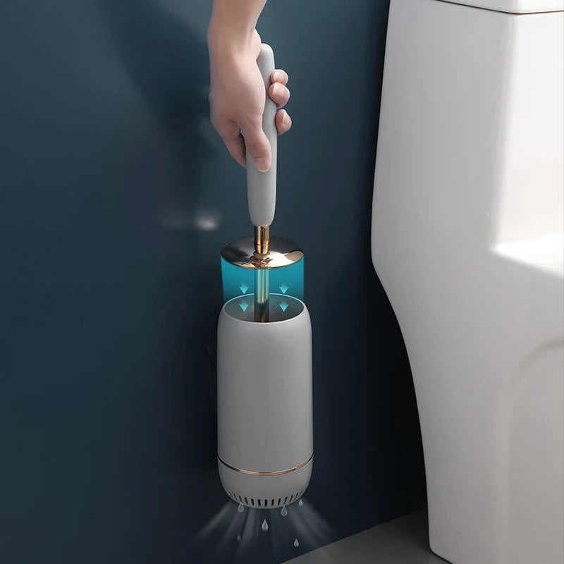 Wall toilet brush without silicone perforation with long handle - view 2