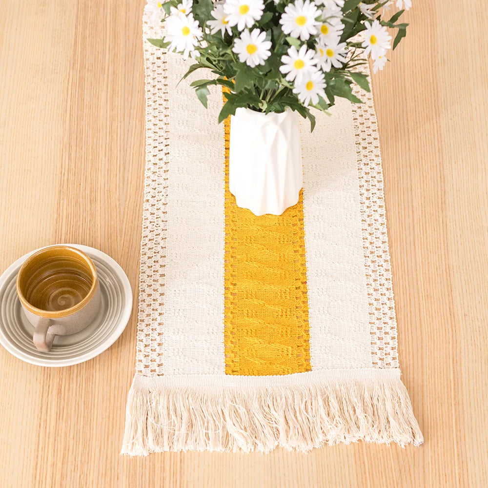 Table runner plaid cotton linen decoration dining room table - 30x120cm