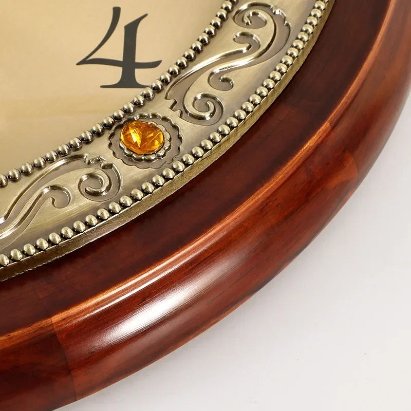 Wooden wall clock and metal retro Nordic style silent - view 5