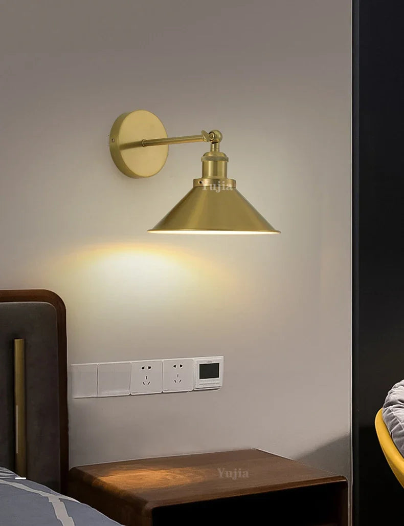Height adjustable retro wall sconce with decorative lampshade - view 6