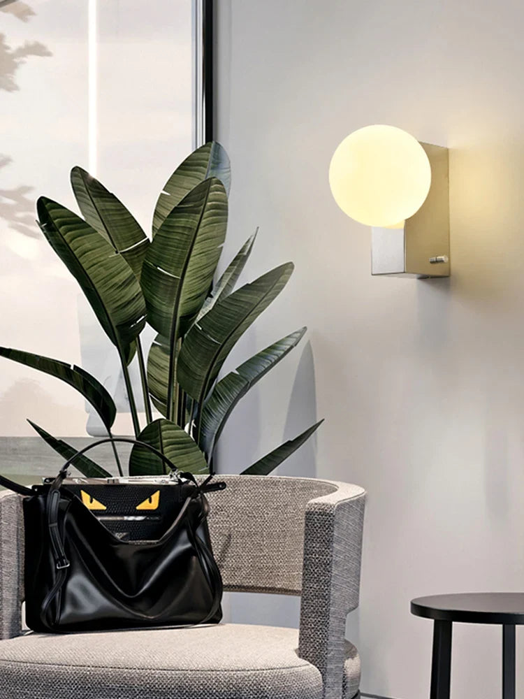 Creative wall sconce in stainless steel for modern interior - view 2