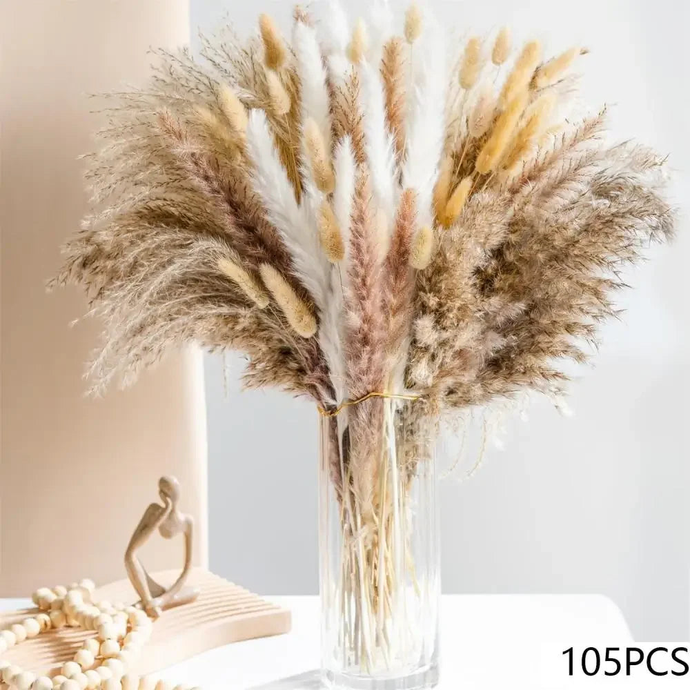 100 bouquets of grass of pampa for bohemian wedding decoration - F