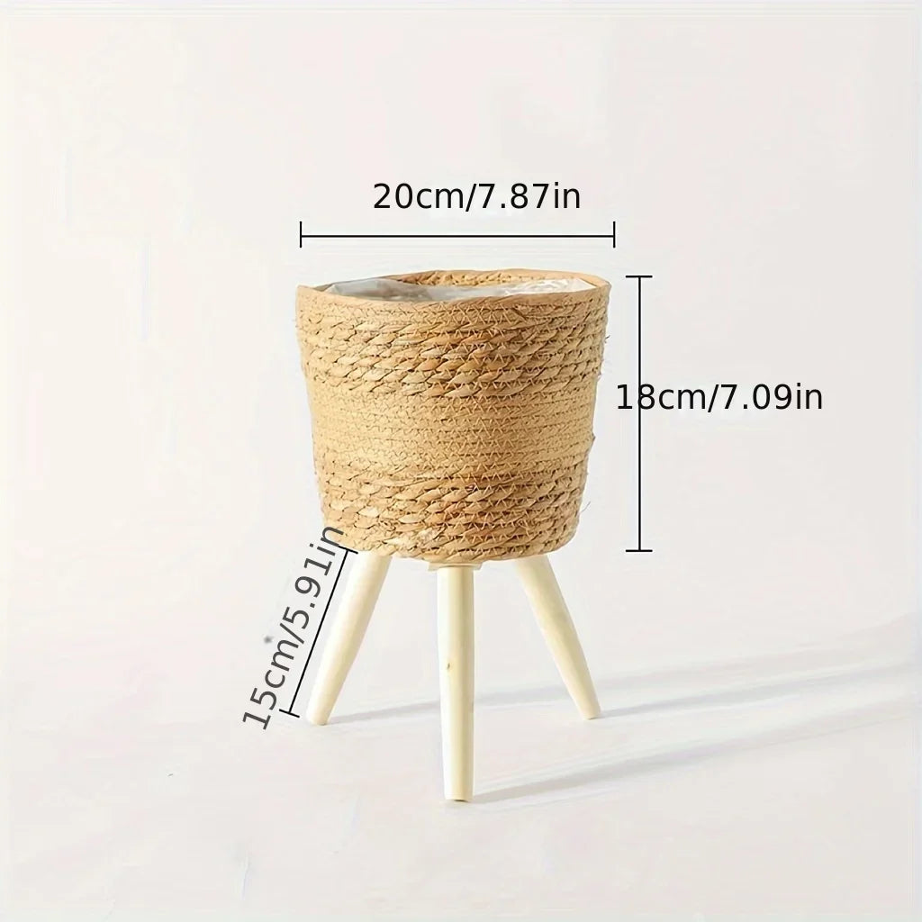 Woven wooden pot for flowers and interior decorative storage - COMME