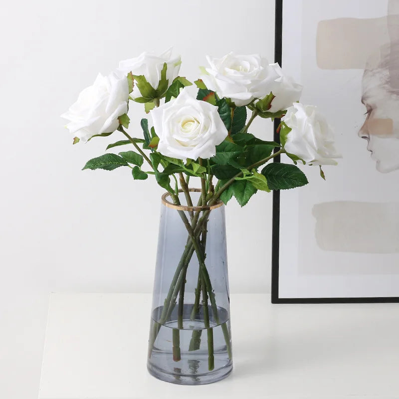 Artificial latex rose flowers for elegant decoration - view 5