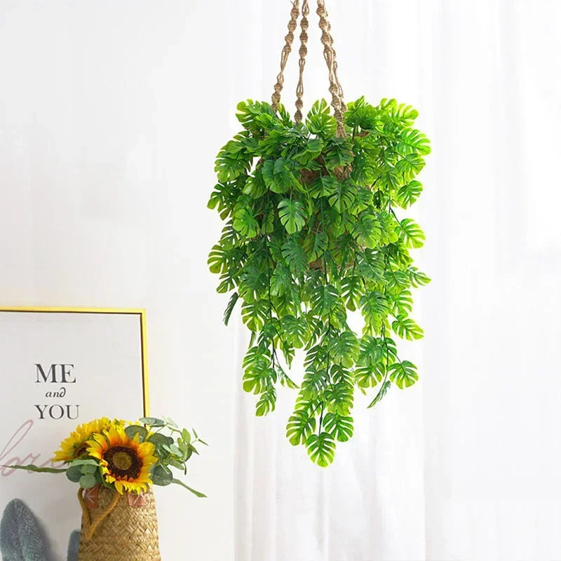 Artificial monstera leaf garland for interior and exterior decoration - view 2