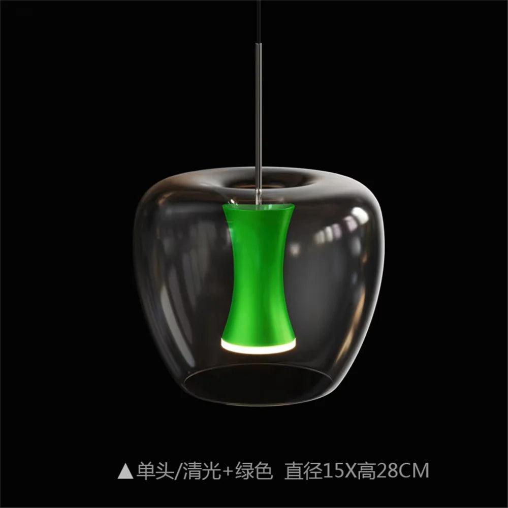 Transparent glass led pendant light in modern design for interior decoration - B