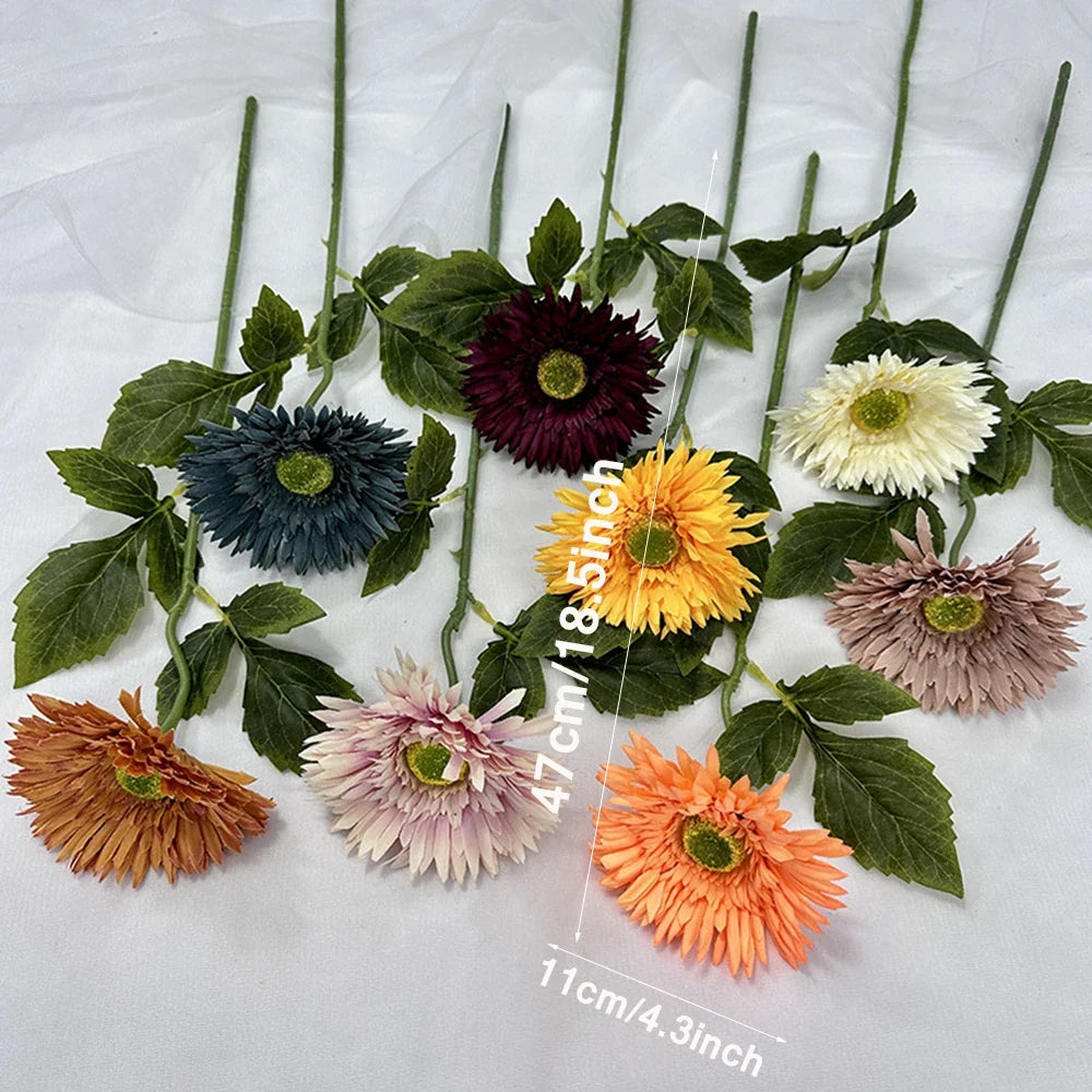 Simple gerbera with leaves for wedding decoration and party - view 4