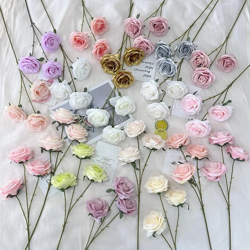 Artificial silk rose branches for elegant decoration - view 5