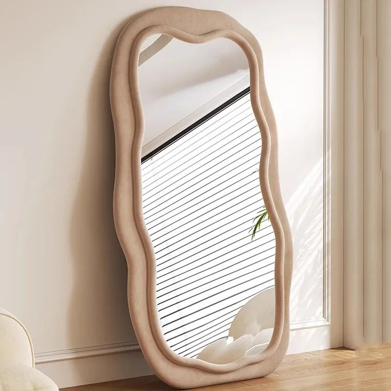 Decorative mirror in macrame Nordic style for men