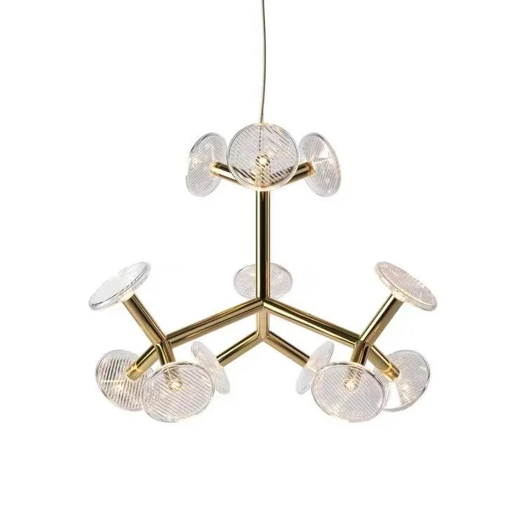Postmodern glass creative chandelier for interior decoration - Gold--12--D 60cm / Warm White