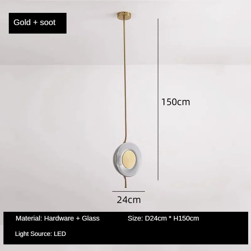 Glass chandelier modern design for minimalist interior decoration - Gold / Warm White