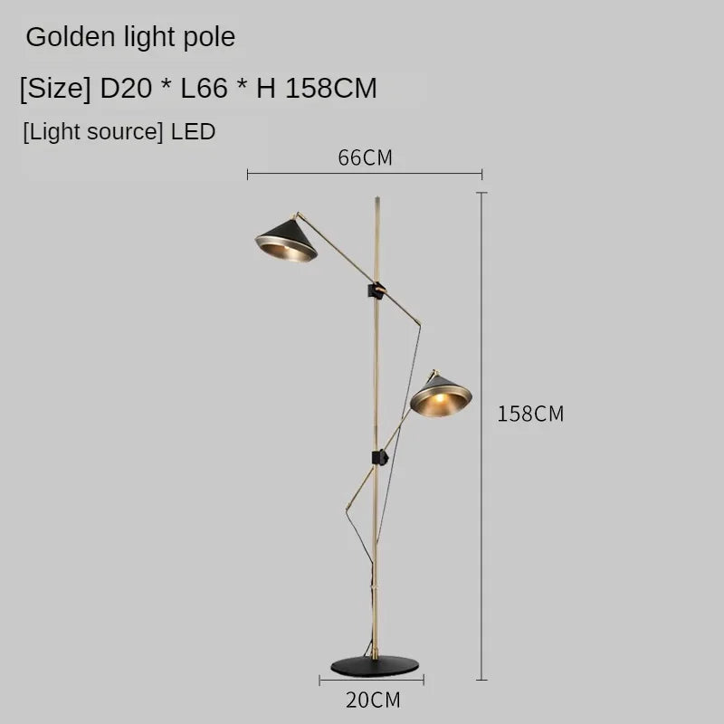 Modern floor lamp with adjustable luxury design speaker - 5000-6000K / H 158cm