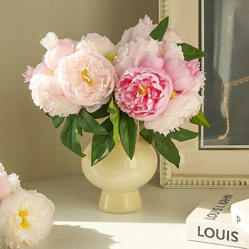 Bouquet of silk peonies for elegant interior decoration - view 5