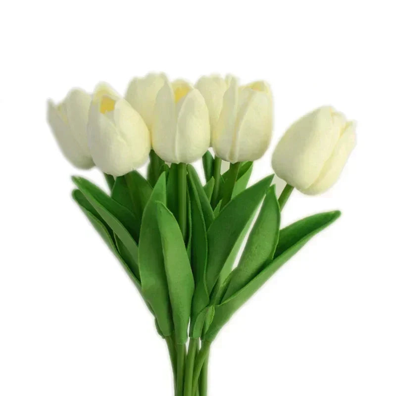 Artificial tulips for wedding decoration and interior - Milky White / 3 Pieces