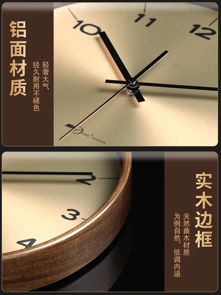 Modern wall clock in solid wood for interior decoration - view 4