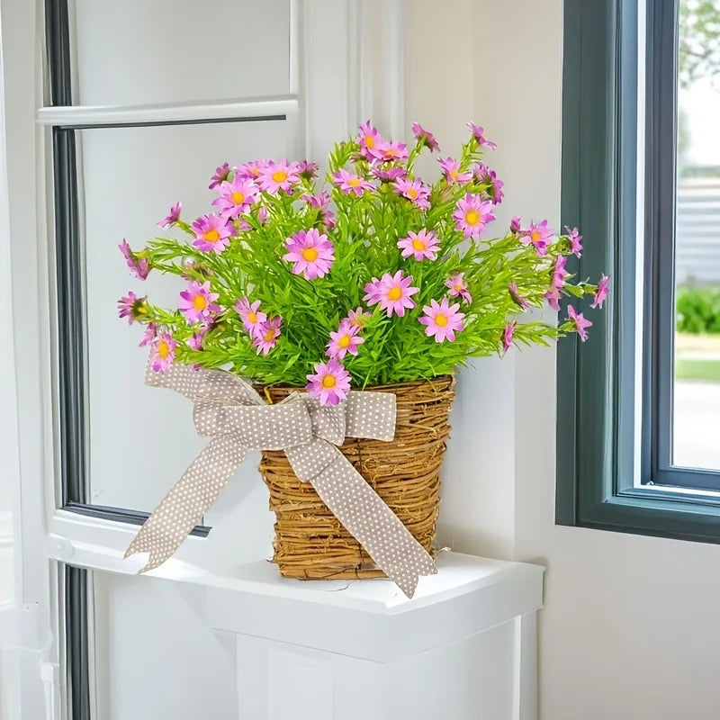Basket of artificial spring crown flowers for Easter decoration - view 3
