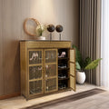 4 levels wooden shoe shelf with hollow doors