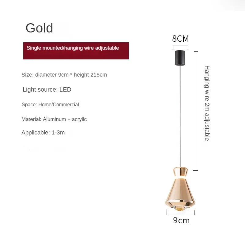 Elegant postmodern bedside lamp for modern interior decoration - Gold / 3 modifiables
