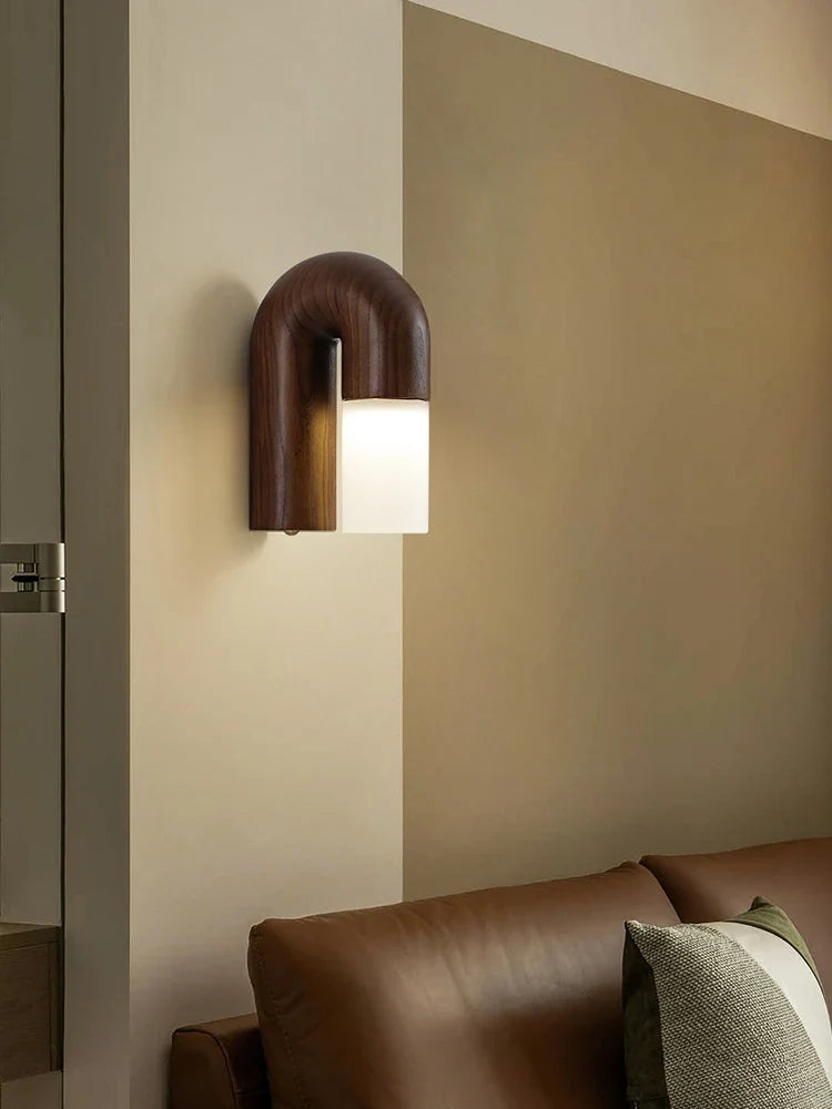 Vintage wooden and acrylic wall sconces for interior decoration - view 3
