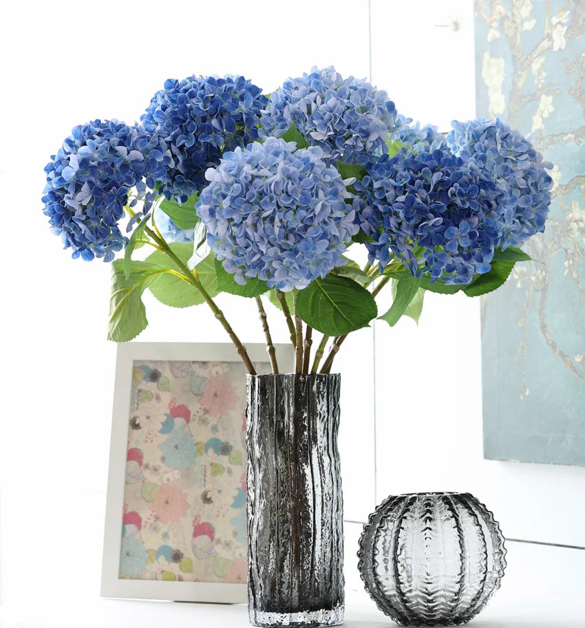 Bouquet of artificial silk hortensias for weddings and festive decorations