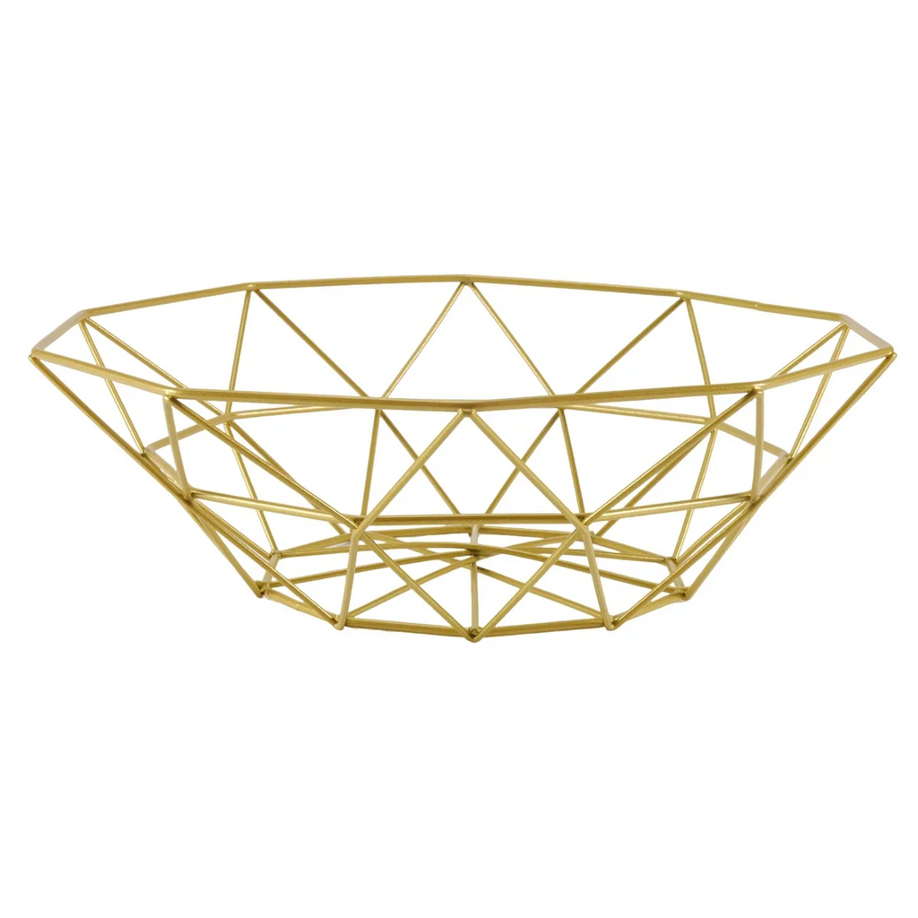 Metal Wire Fruit Basket Fruit Bowl, Large Round Bread Storage Bowl Stand