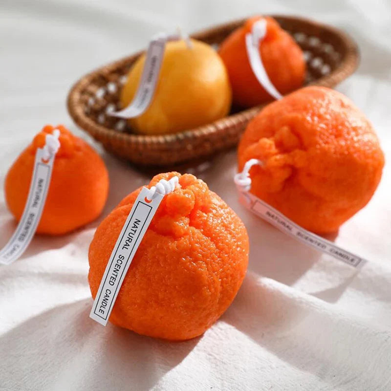 1Pc Soy Wax Candles Creative Orange Lemon Cheese Scented Candle, Home Dinner Decoration Aromatherapy Candle, Photo Props - view 6