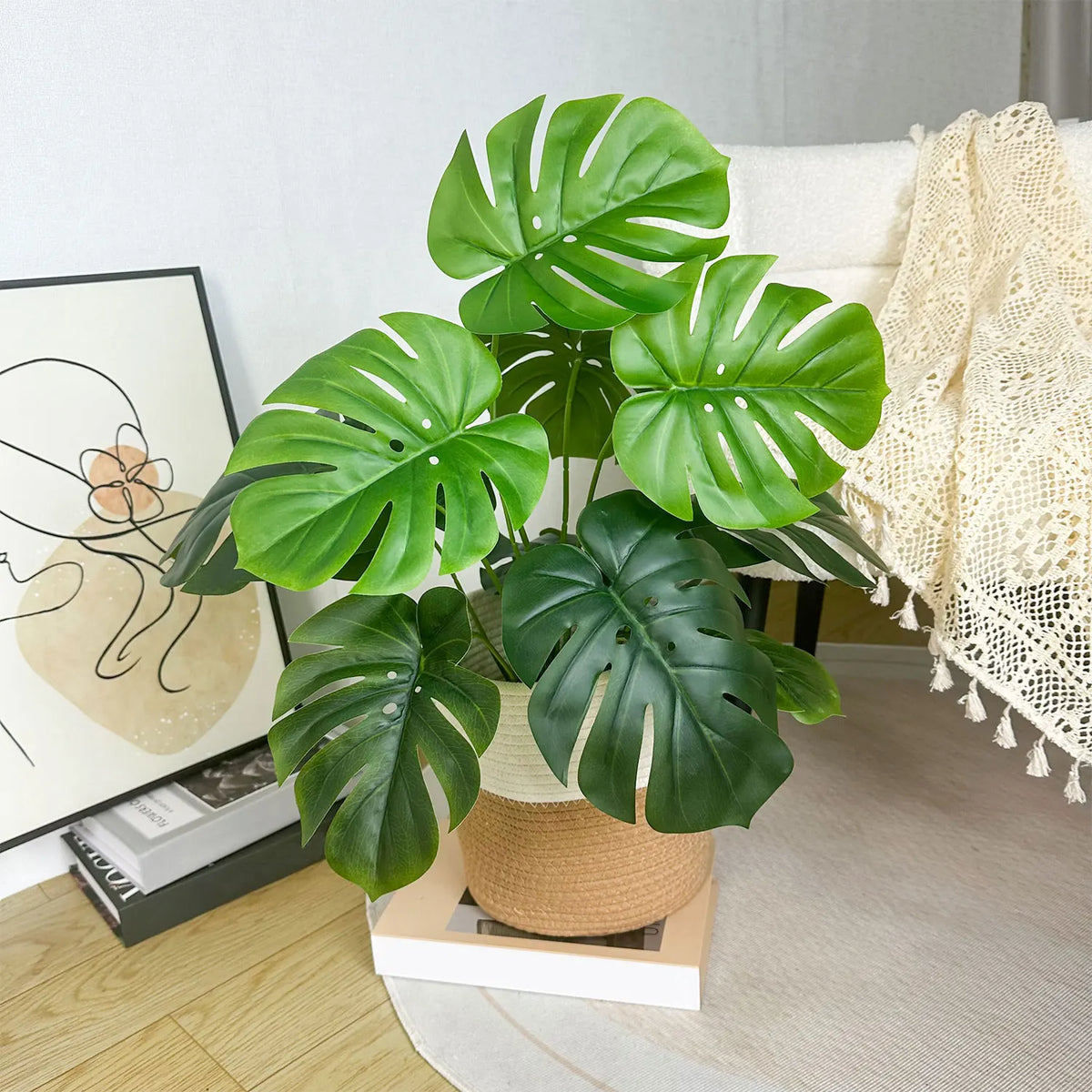 Realistic artificial monstera plant for interior decoration - view 5