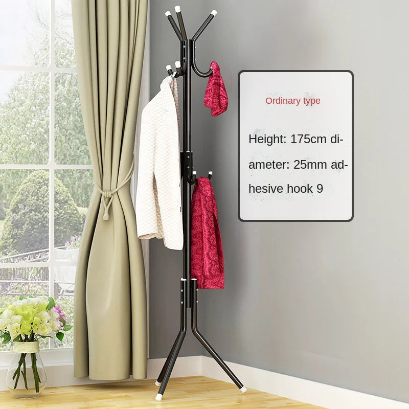 Metal coat holder with 9 hooks to organize your clothes - BLACK 9 CROCHETS