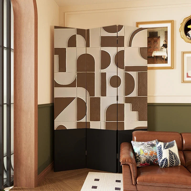 Folding and moving screen partitions into modern and minimalist living rooms, covering bedrooms - view 2