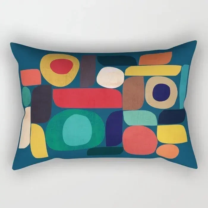 Adaptable Reversible Abstract Geometric Lumbar Cushion