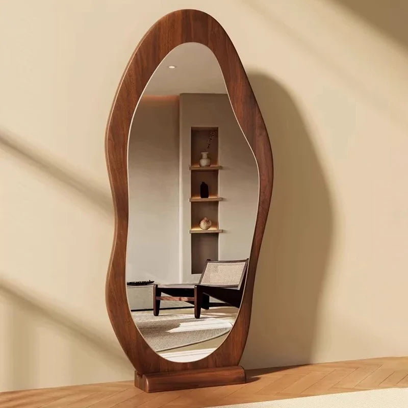 Minimalist decorative mirror in wood for aesthetic interior - view 3
