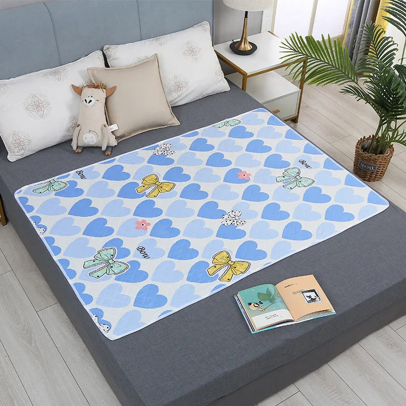 150/120/70cm Large Washable Mattress Urine Adult Elder Incontinence Bed Pad Women Menstrual Bed Sheet Protector, Kids Urine Mat - 09 / 100x150cm -L