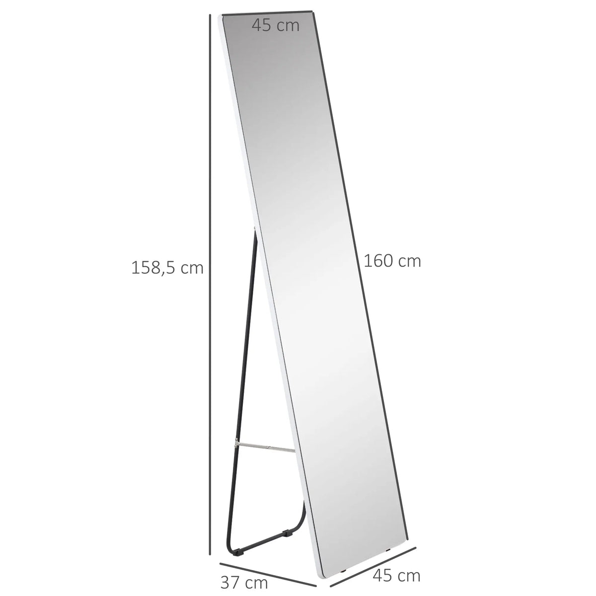 HOMCOM full body floor mirror 45x37x158,5 cm for living room bedroom - view 3