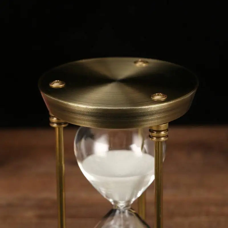 Retro metal and brass hourglass for decoration and timer - view 3