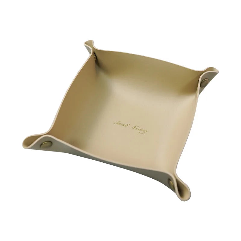 Leather storage tray for office and jewelry - E / Expand 20x20CM